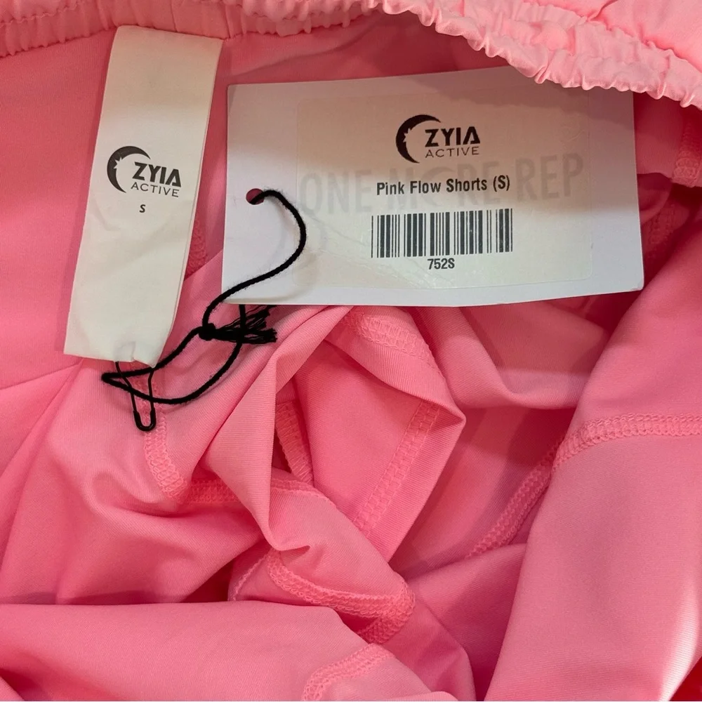 NWT Zyia Active Pink Flow Shorts Size S NWT $42 Drawstring Lined Running - Picture 6 of 7